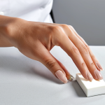 **Prompt 1: Nail Primer Application**
    A close-up shot of a professional's hands, in modest, long-sleeved attire, meticulously applying a thin, even layer of nail primer to a prepped fingernail. The hand is in a natural, focused pose, showcasing well-formed fingers and a proper finger count. The background is a clean, modern nail studio with soft, diffused lighting. The image conveys precision and professional technique. safe for work, appropriate content, fully clothed, professional dress, perfect anatomy, correct proportions, natural body proportions, natural pose, high quality, studio lighting.